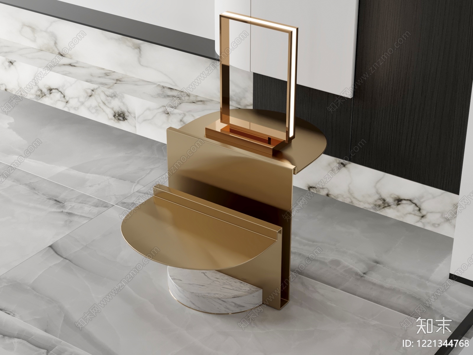 意式轻奢边几3D模型下载【ID:1221344768】