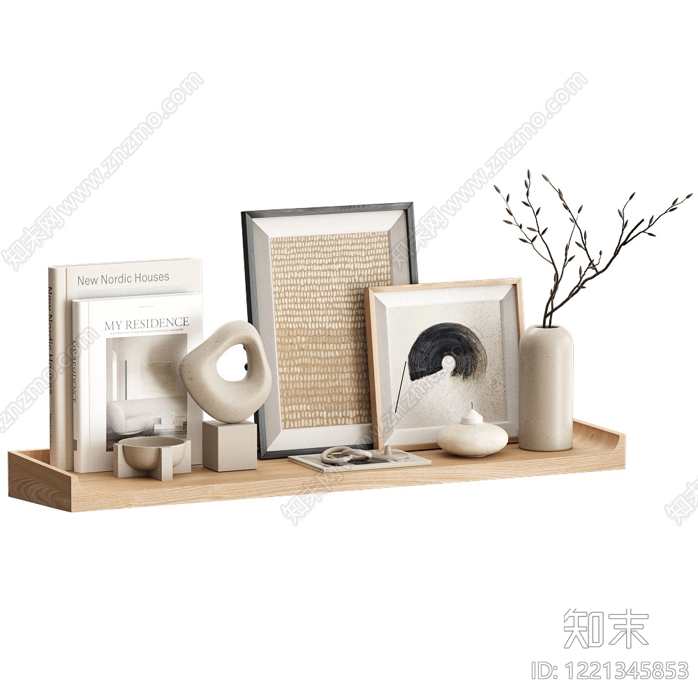 侘寂摆件组合3D模型下载【ID:1221345853】