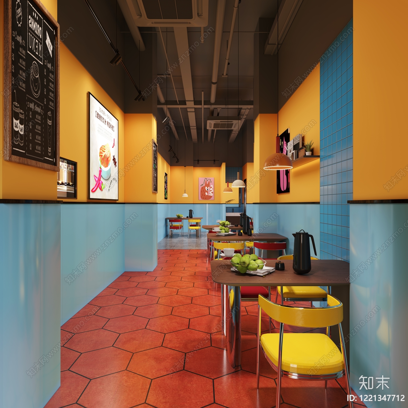 复古工业风其他餐饮空间3D模型下载【ID:1221347712】