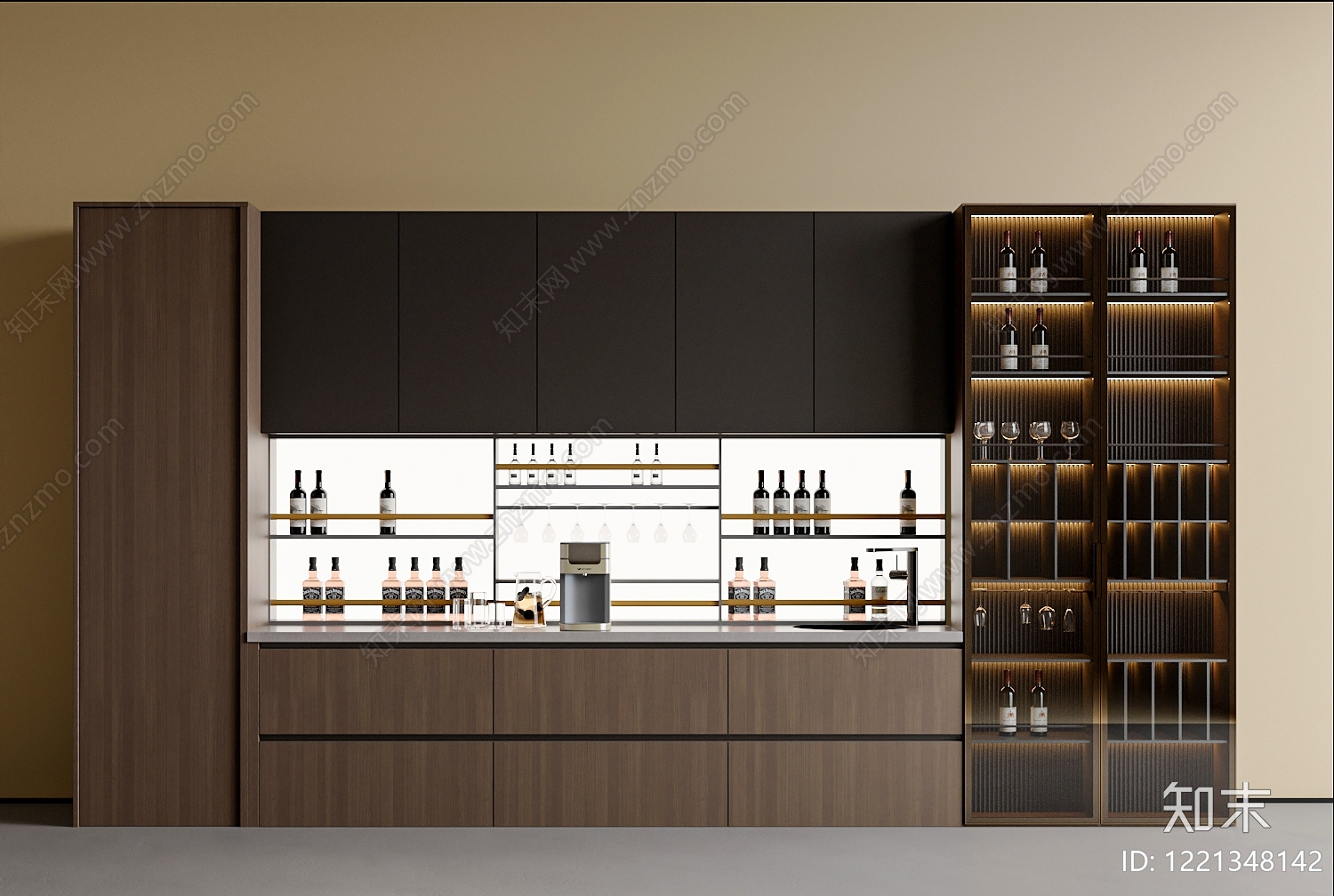 意式极简餐边柜3D模型下载【ID:1221348142】