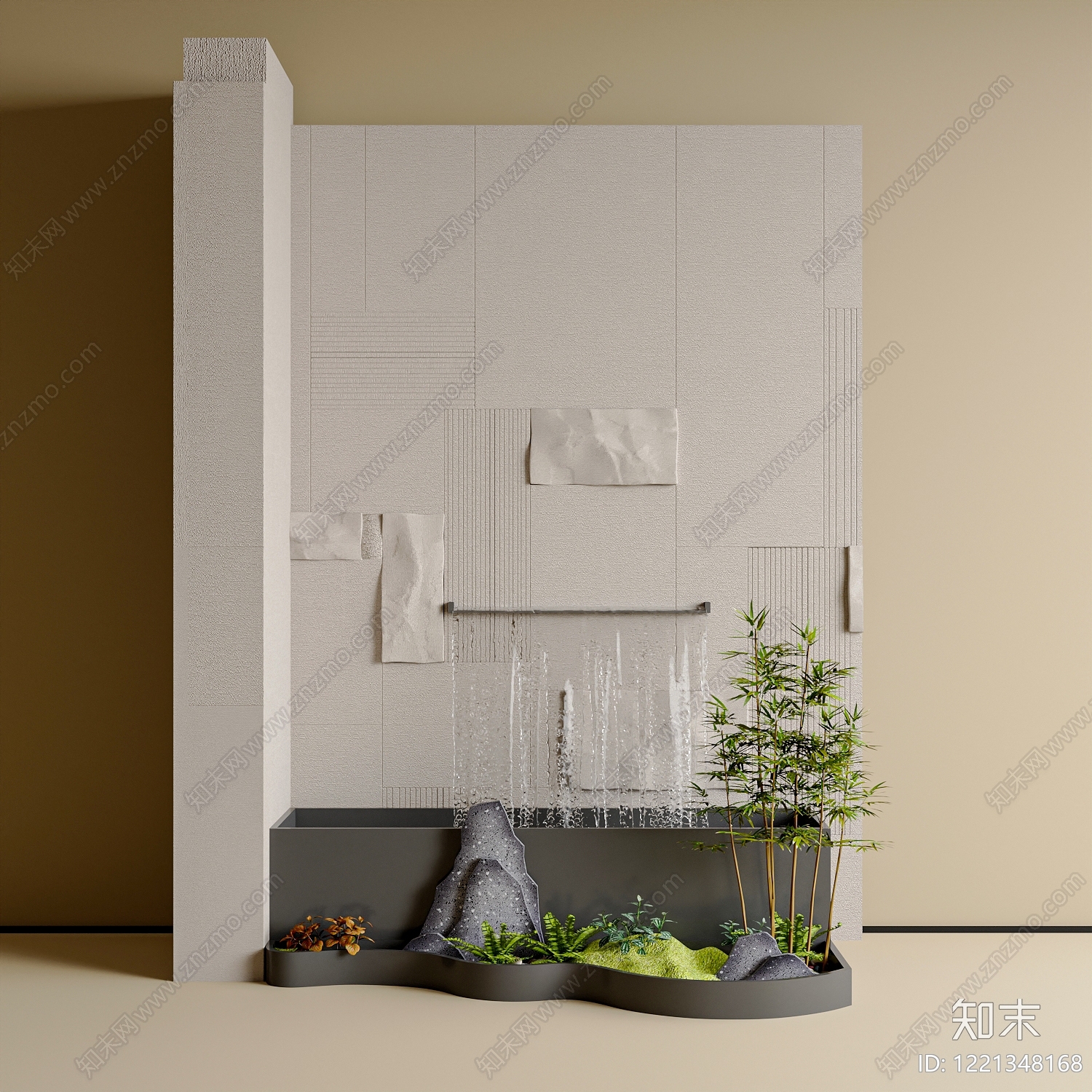 新中式住宅景观3D模型下载【ID:1221348168】