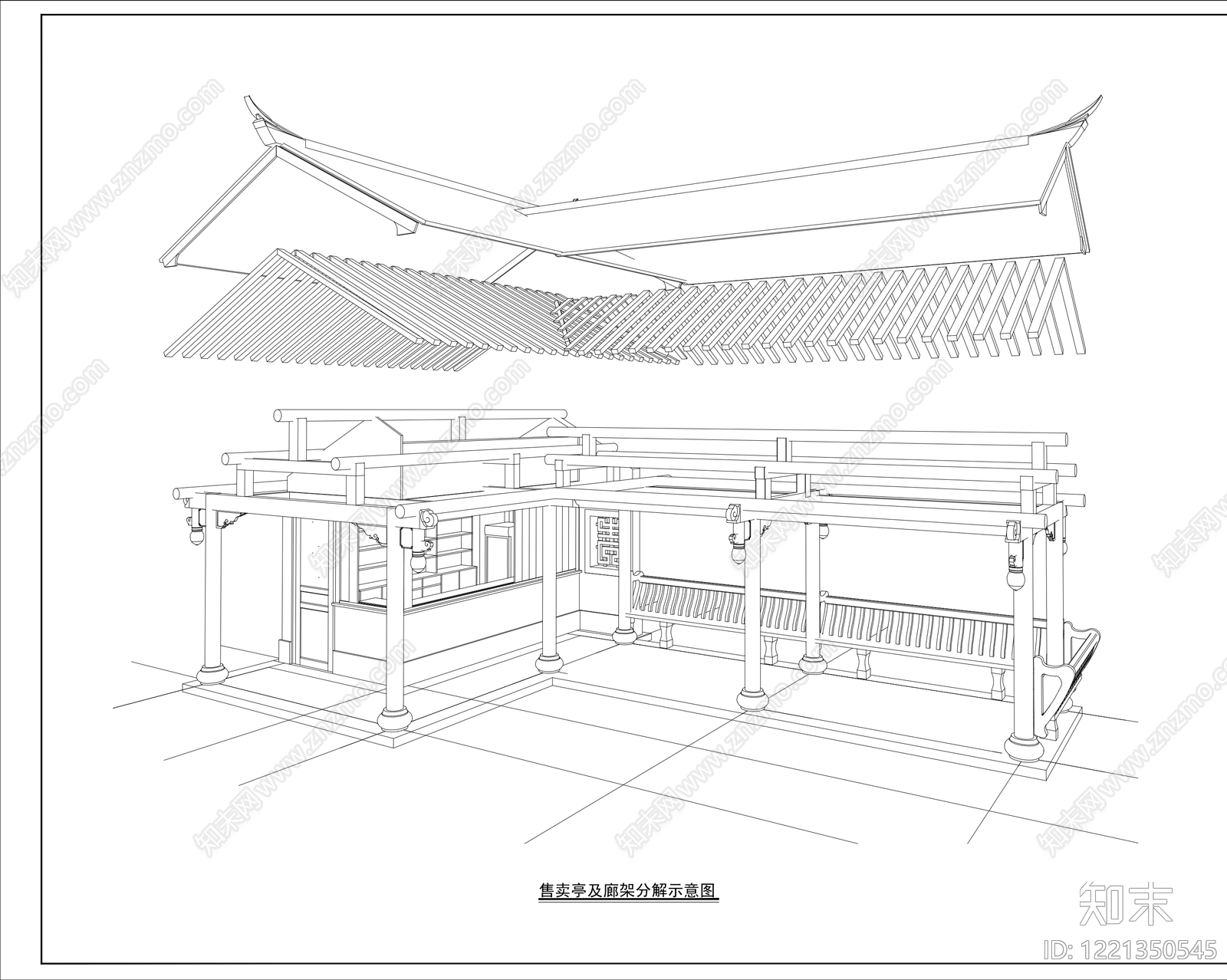 仿古建筑cad施工图下载【ID:1221350545】