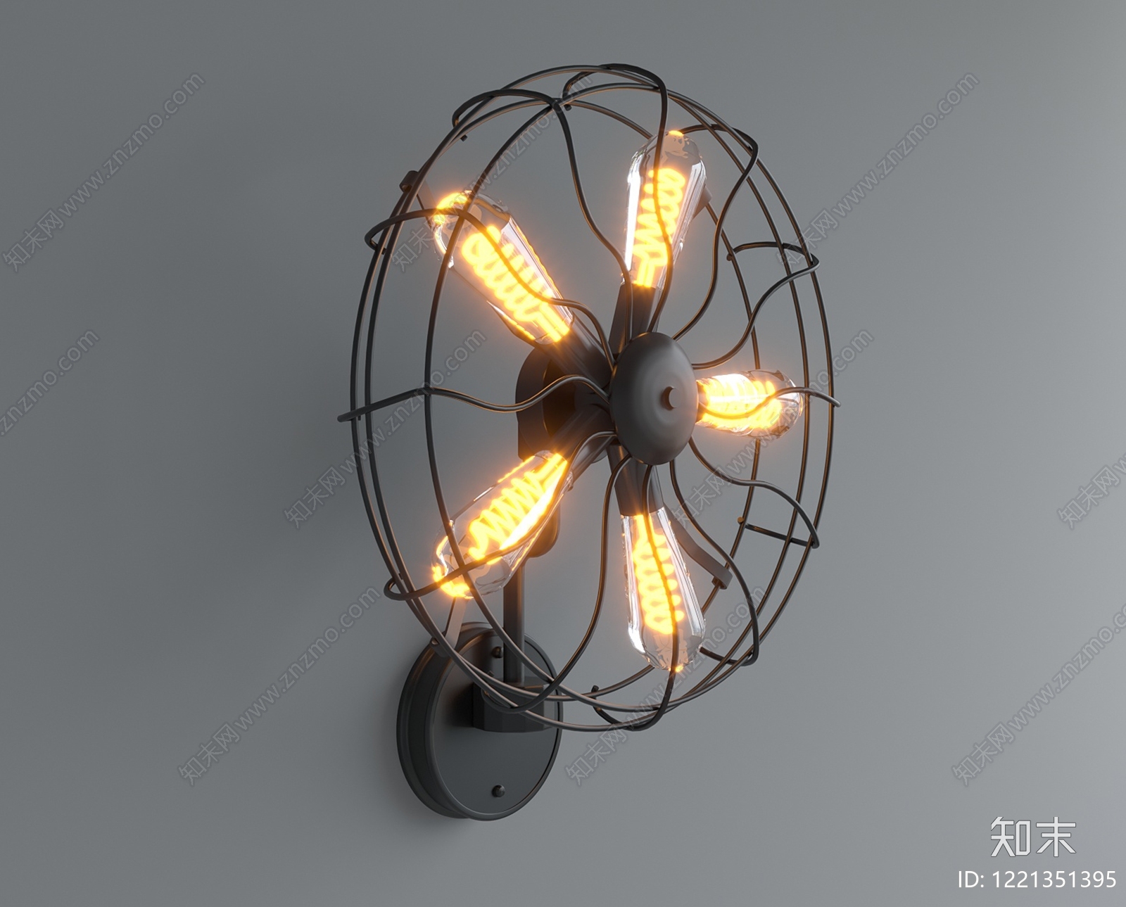 复古工业风壁灯SU模型下载【ID:1221351395】