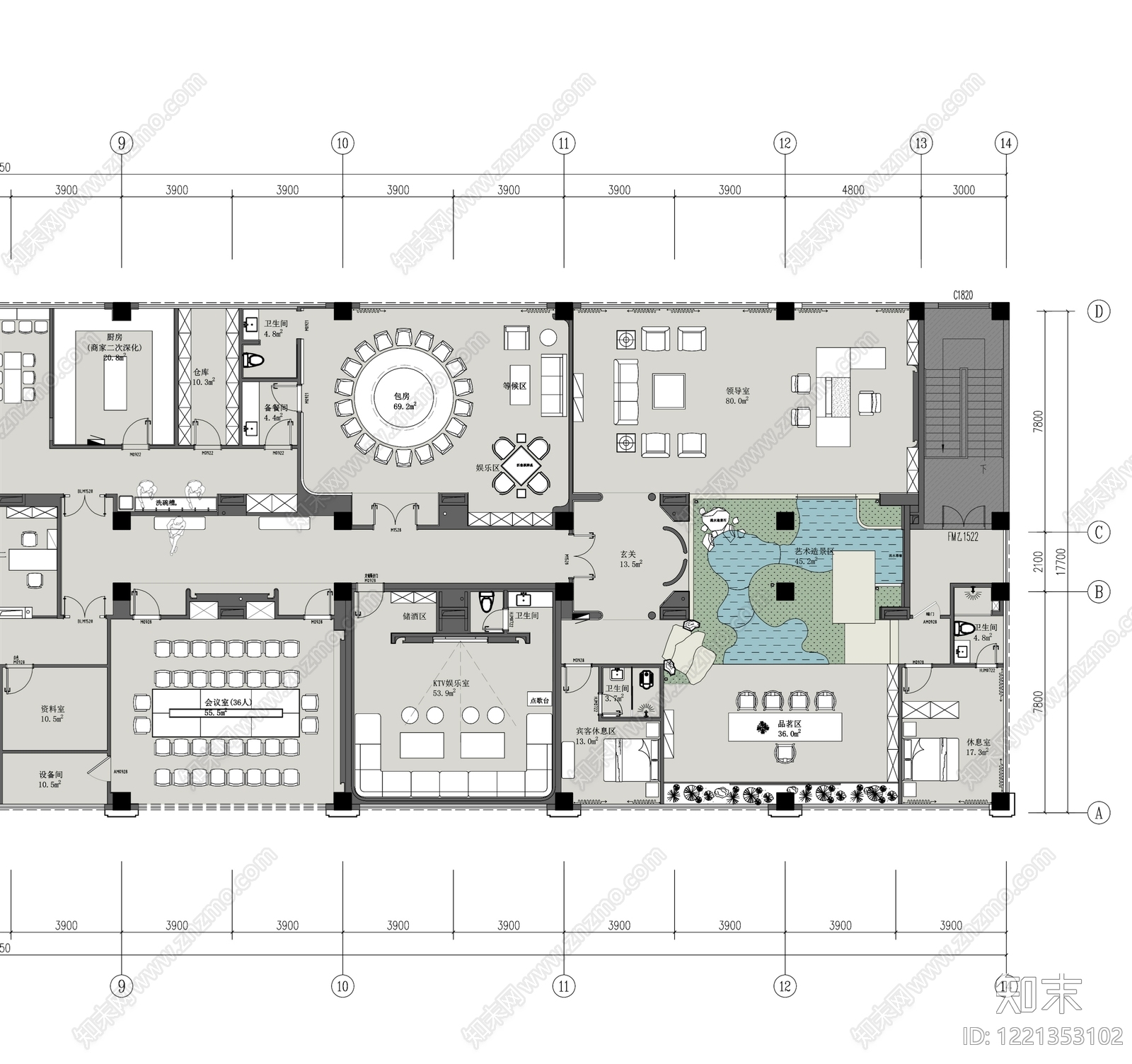 整体办公空间cad施工图下载【ID:1221353102】