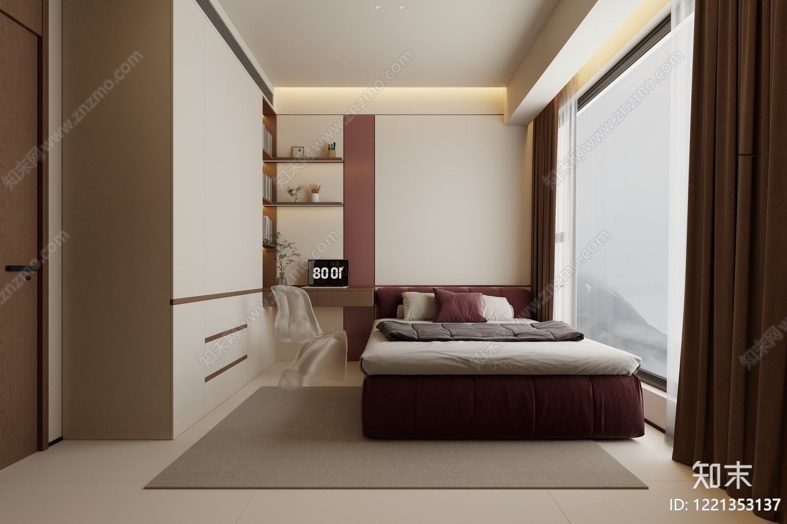 现代简约家居卧室3D模型下载【ID:1221353137】