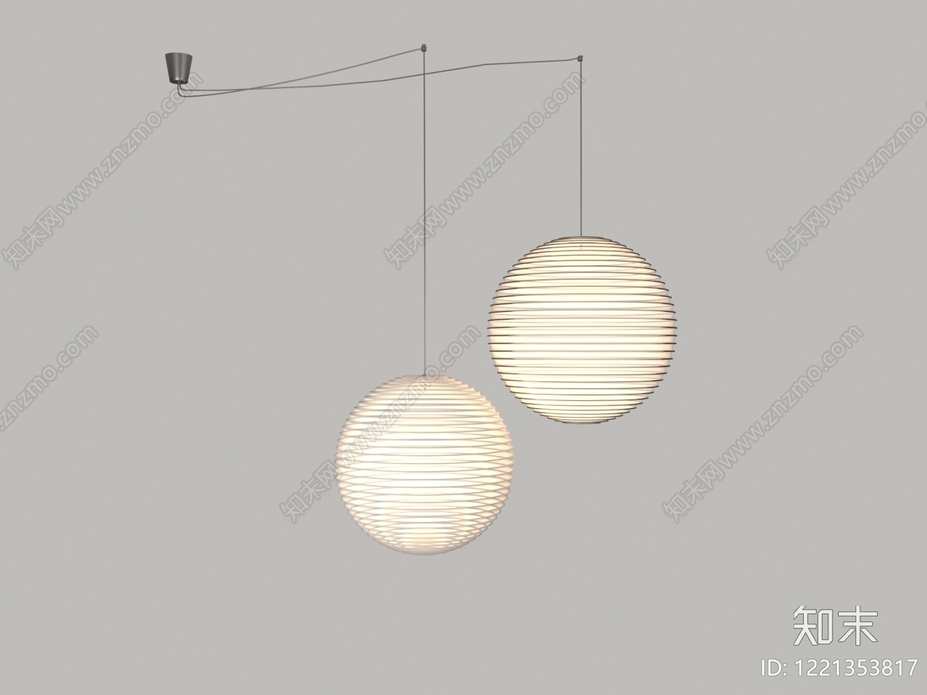极简灯具组合3D模型下载【ID:1221353817】