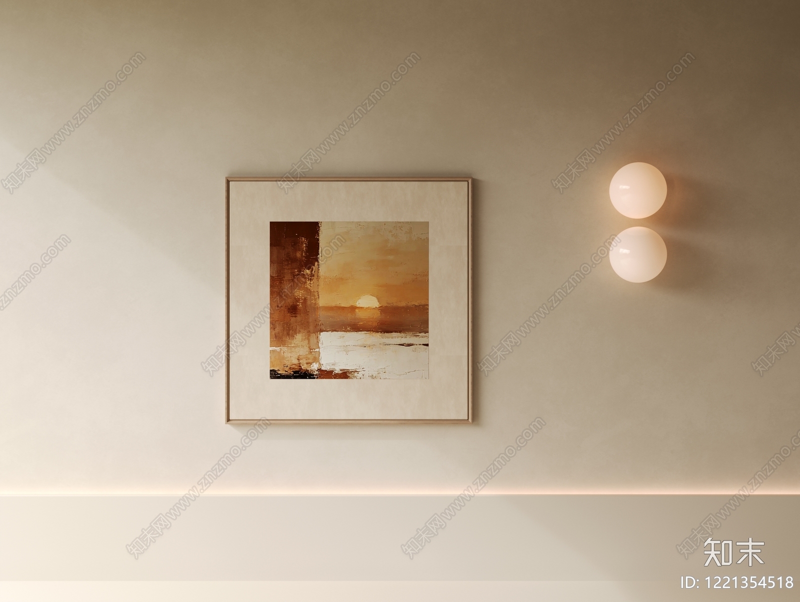 奶油风挂画3D模型下载【ID:1221354518】
