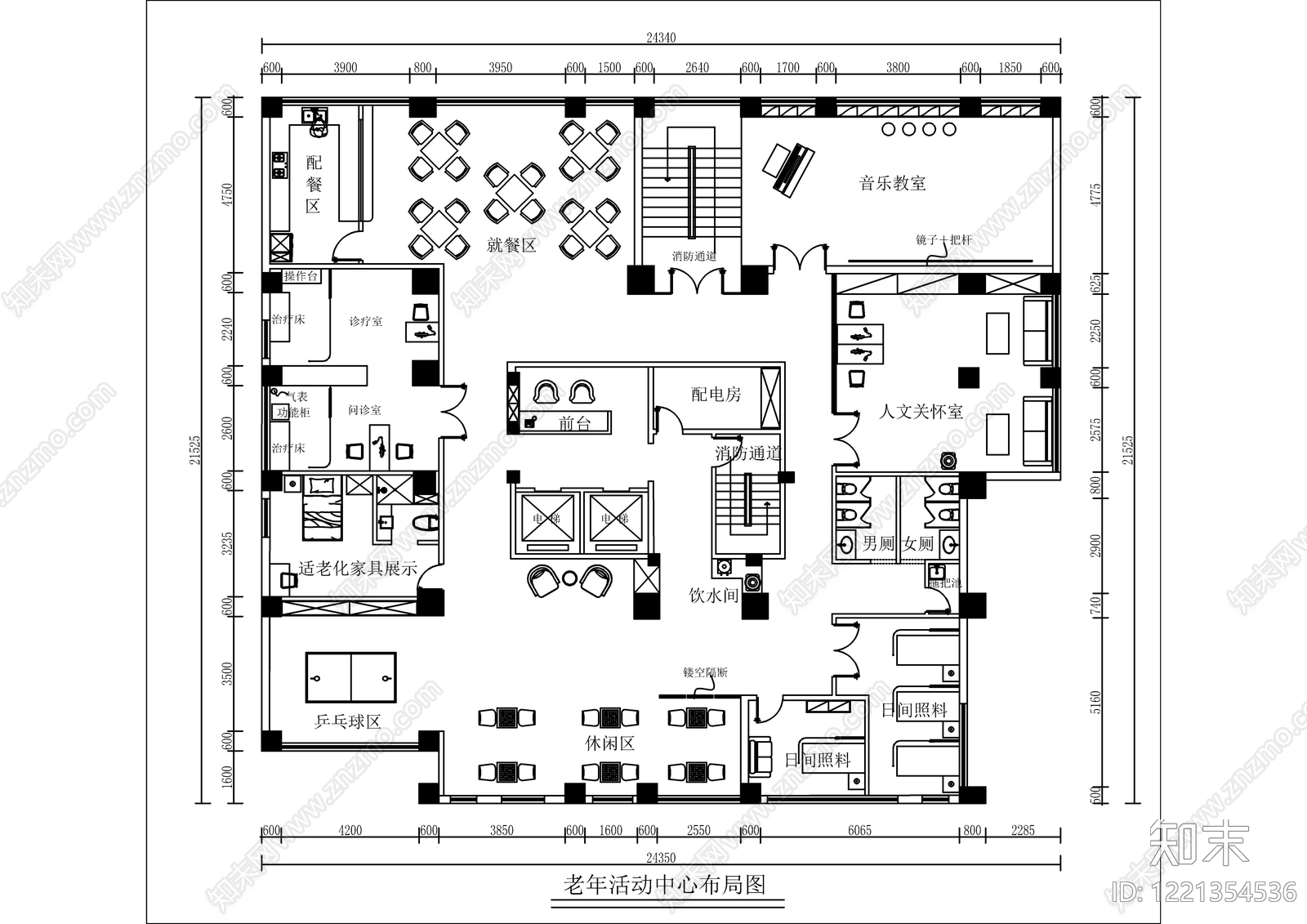 新中式活动中心CAD图纸