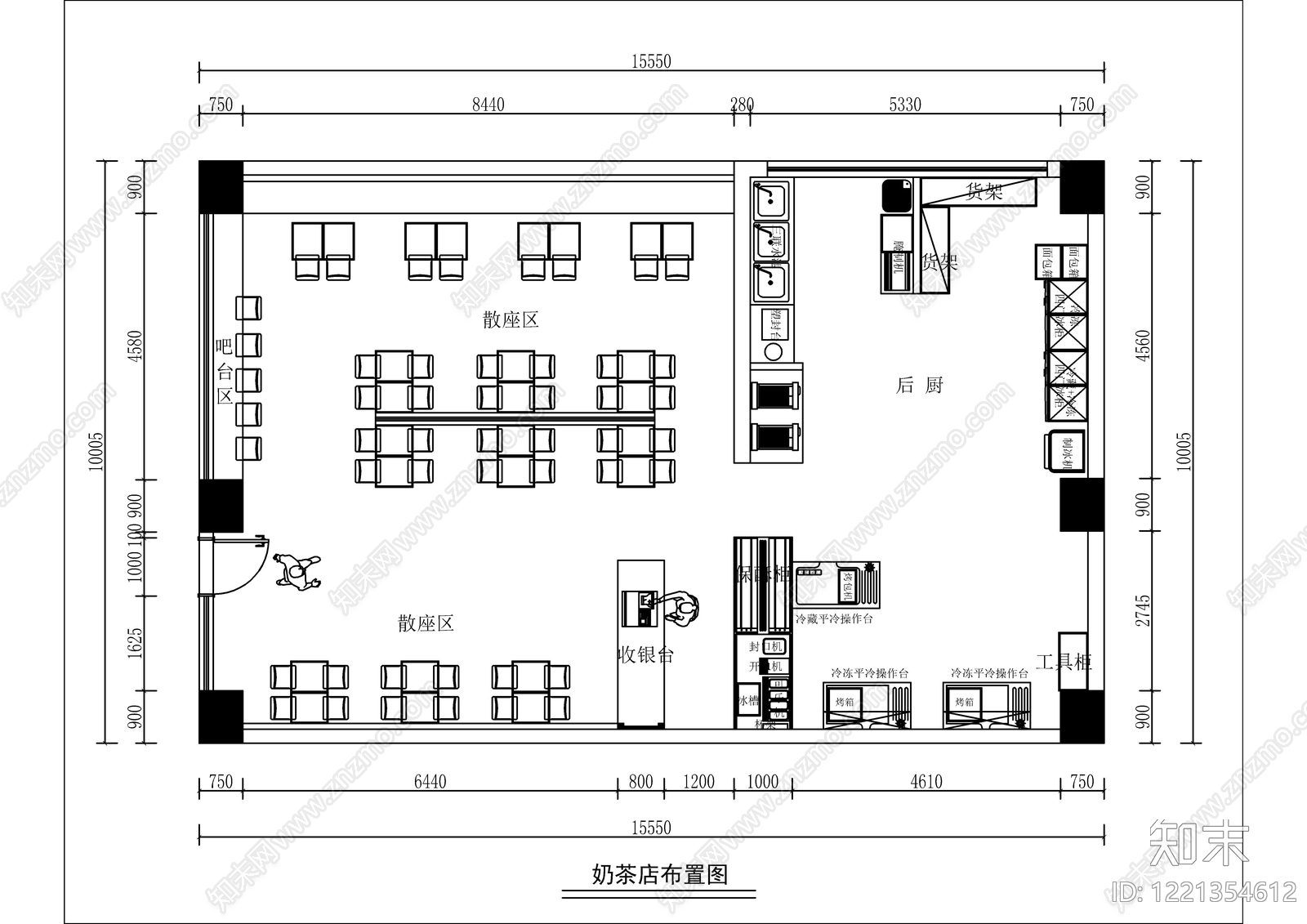 奶茶店CAD图纸