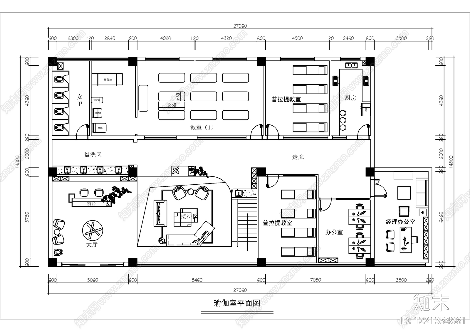 奶油瑜伽馆CAD图纸