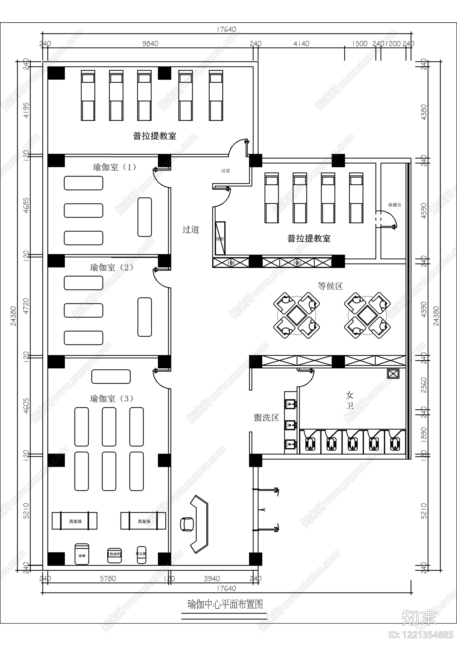 奶油瑜伽馆CAD图纸