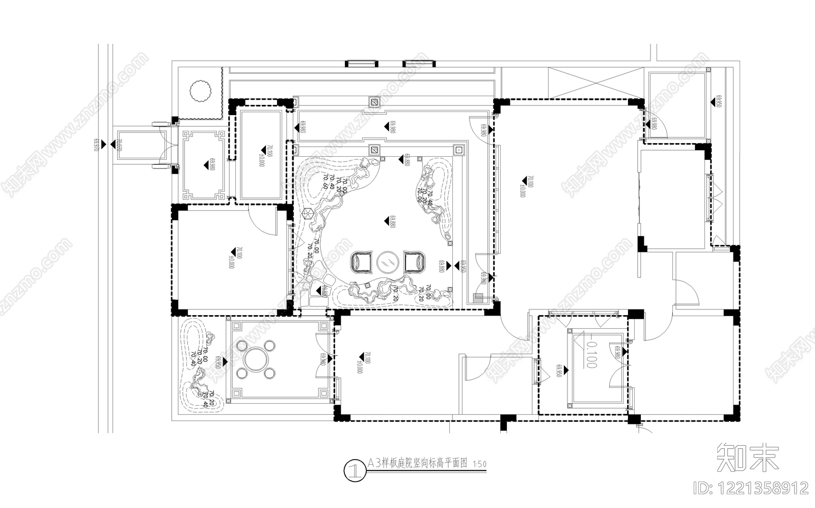 庭院cad施工图下载【ID:1221358912】