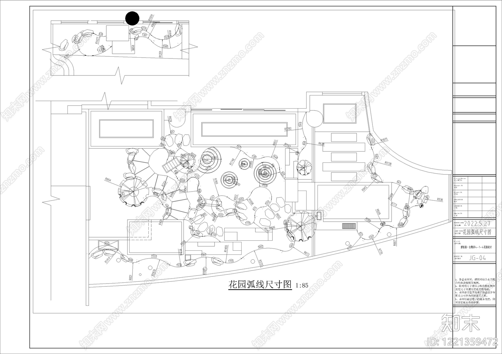 庭院cad施工图下载【ID:1221359472】