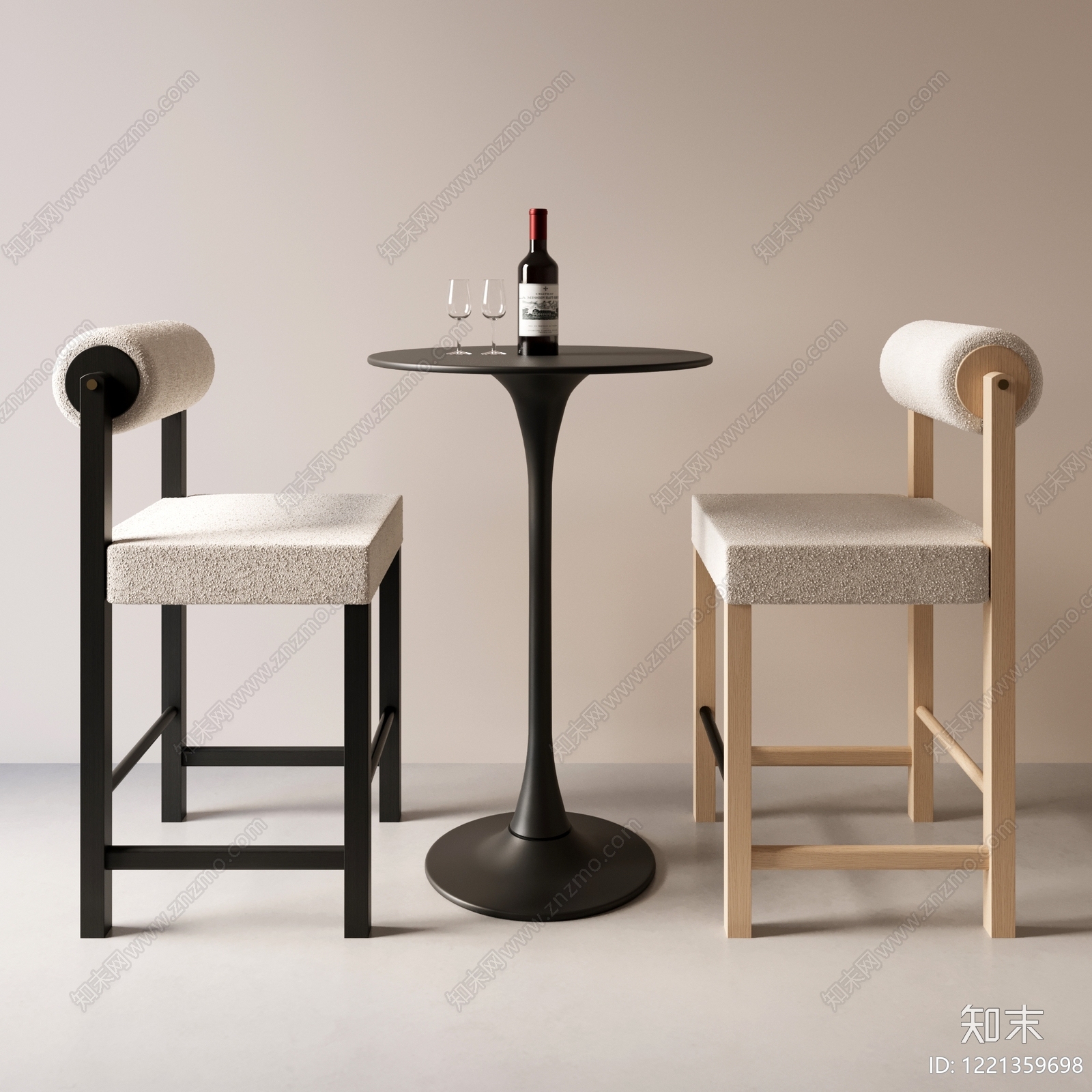 北欧吧椅3D模型下载【ID:1221359698】