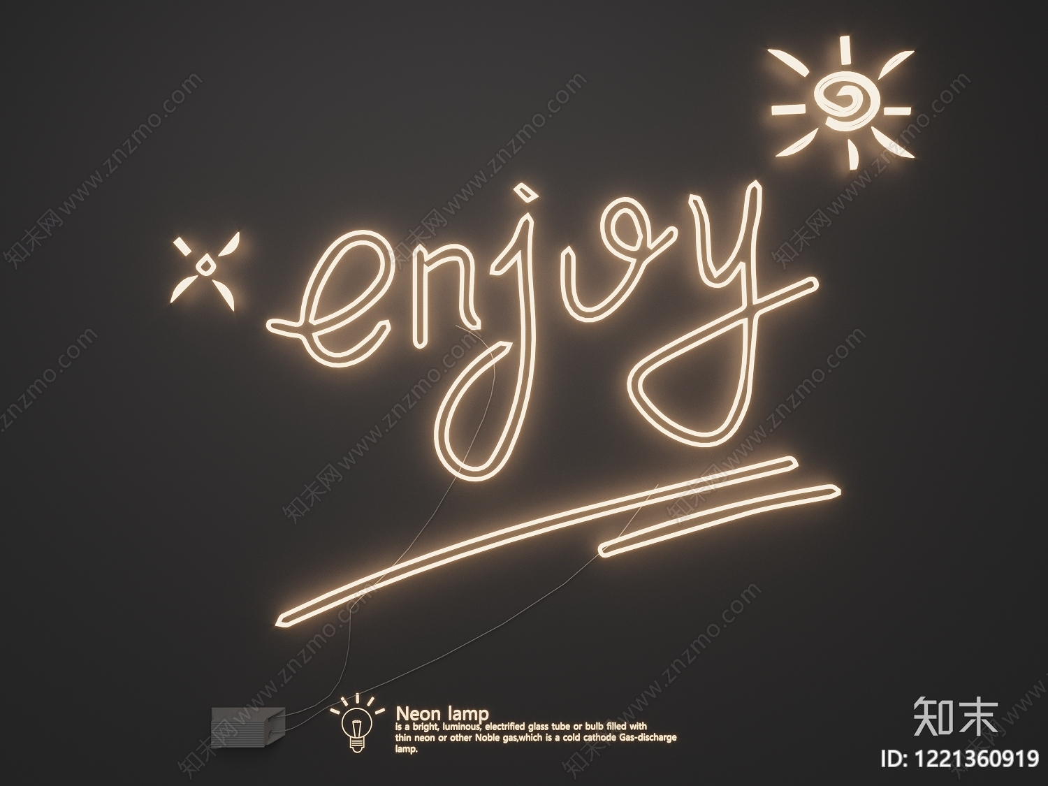 极简霓虹灯3D模型下载【ID:1221360919】