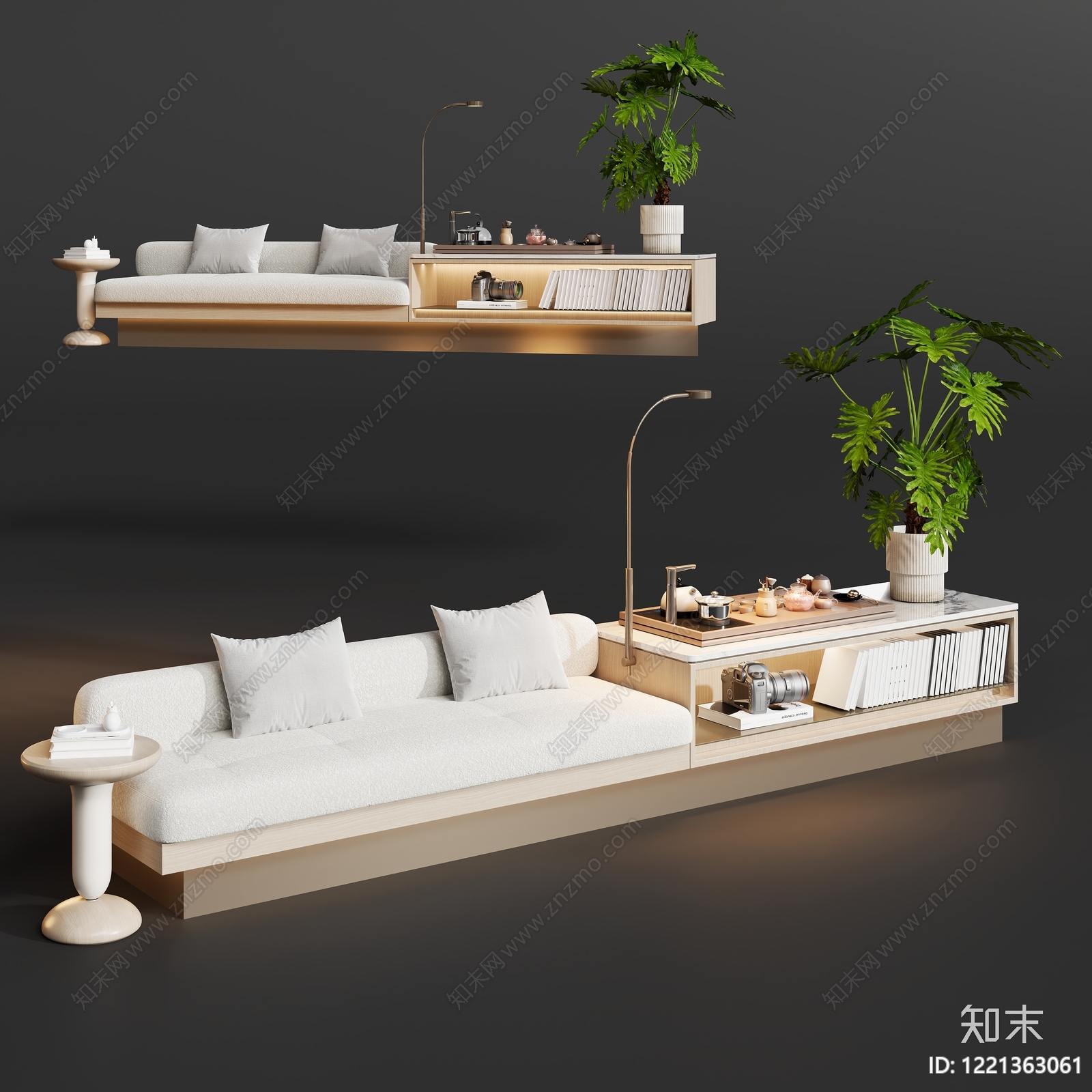 现代简约功能沙发SU模型下载【ID:1221363061】