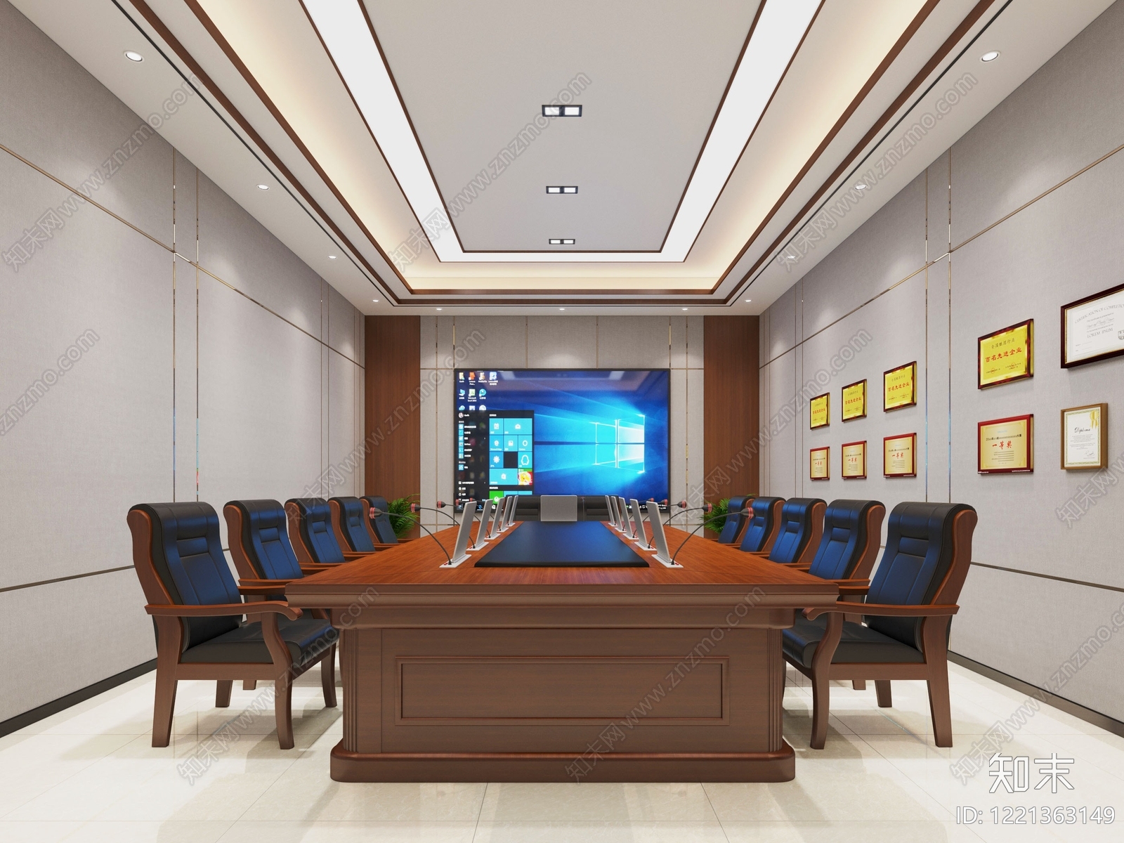 现代商务风会议室3D模型下载【ID:1221363149】