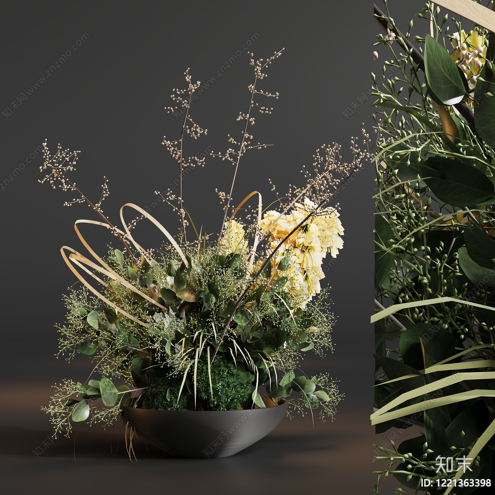 禅意花艺3D模型下载【ID:1221363398】