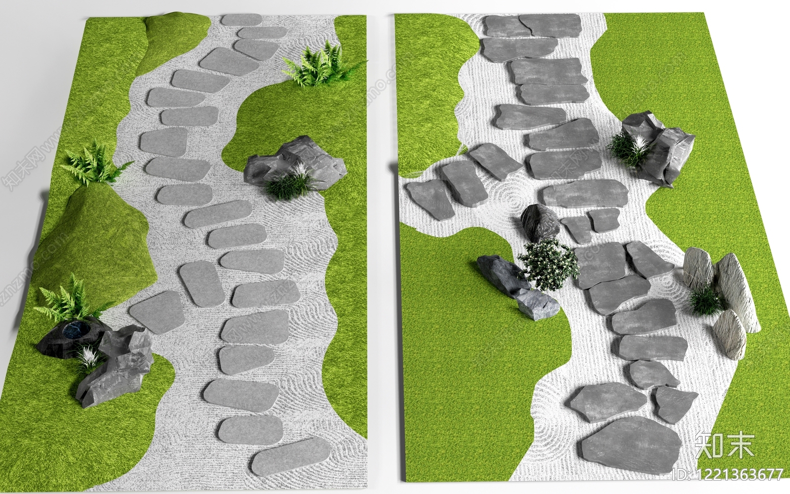 禅意枯山水3D模型下载【ID:1221363677】