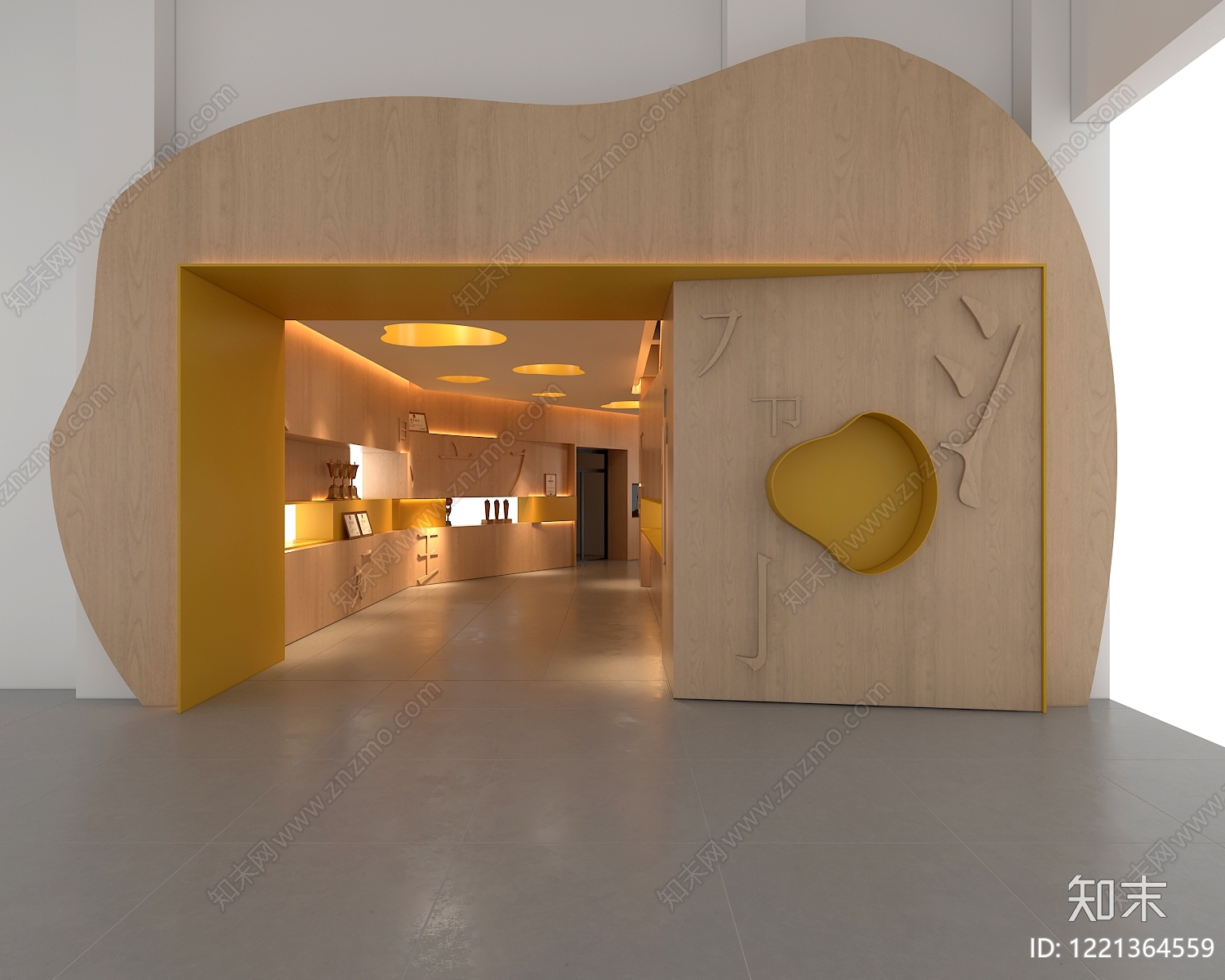 日式原木风幼儿园3D模型下载【ID:1221364559】