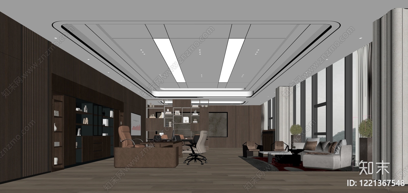 现代简约董事长办公室3D模型下载【ID:1221367548】