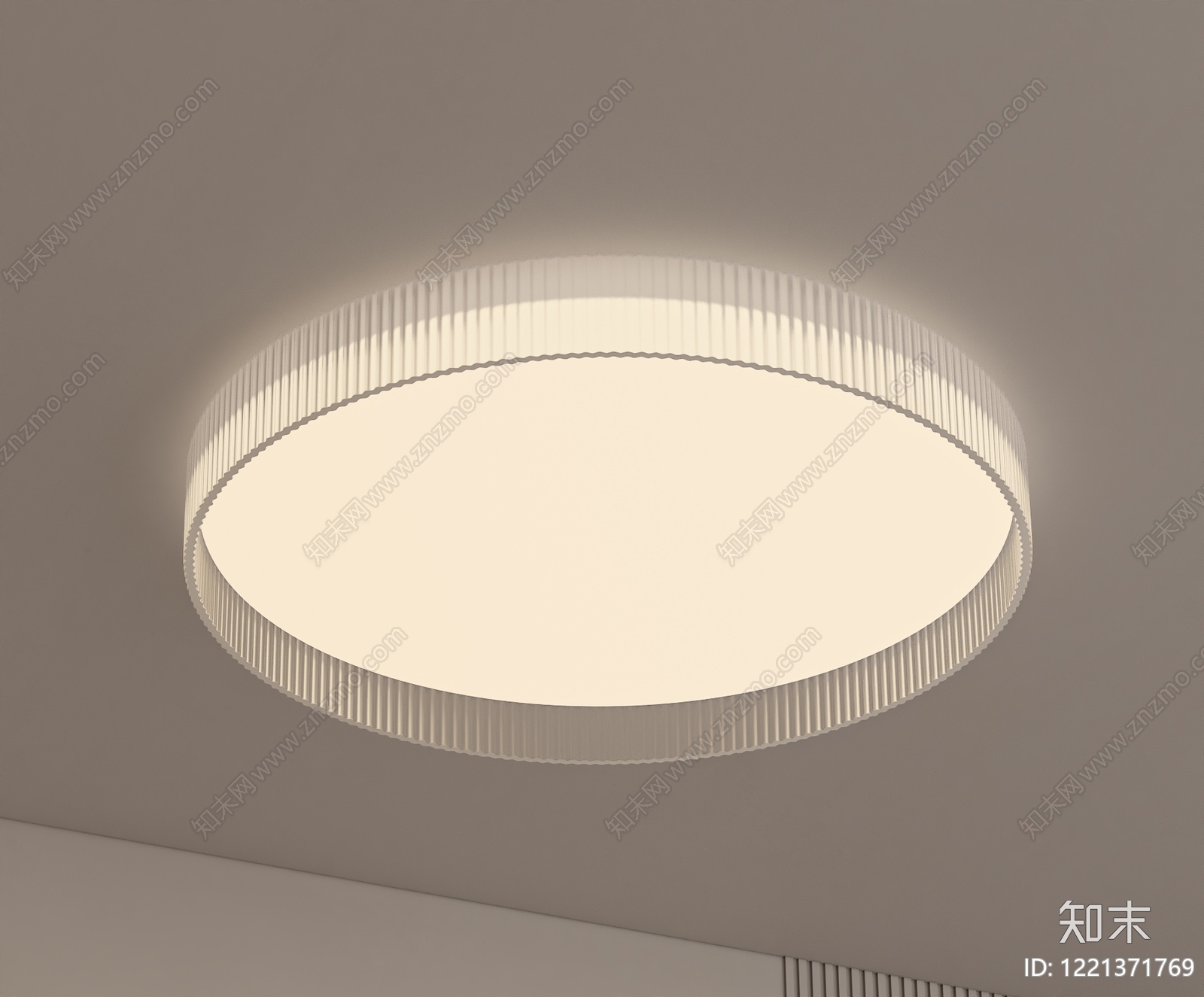 奶油风儿童房吸顶灯3D模型渲染效果图