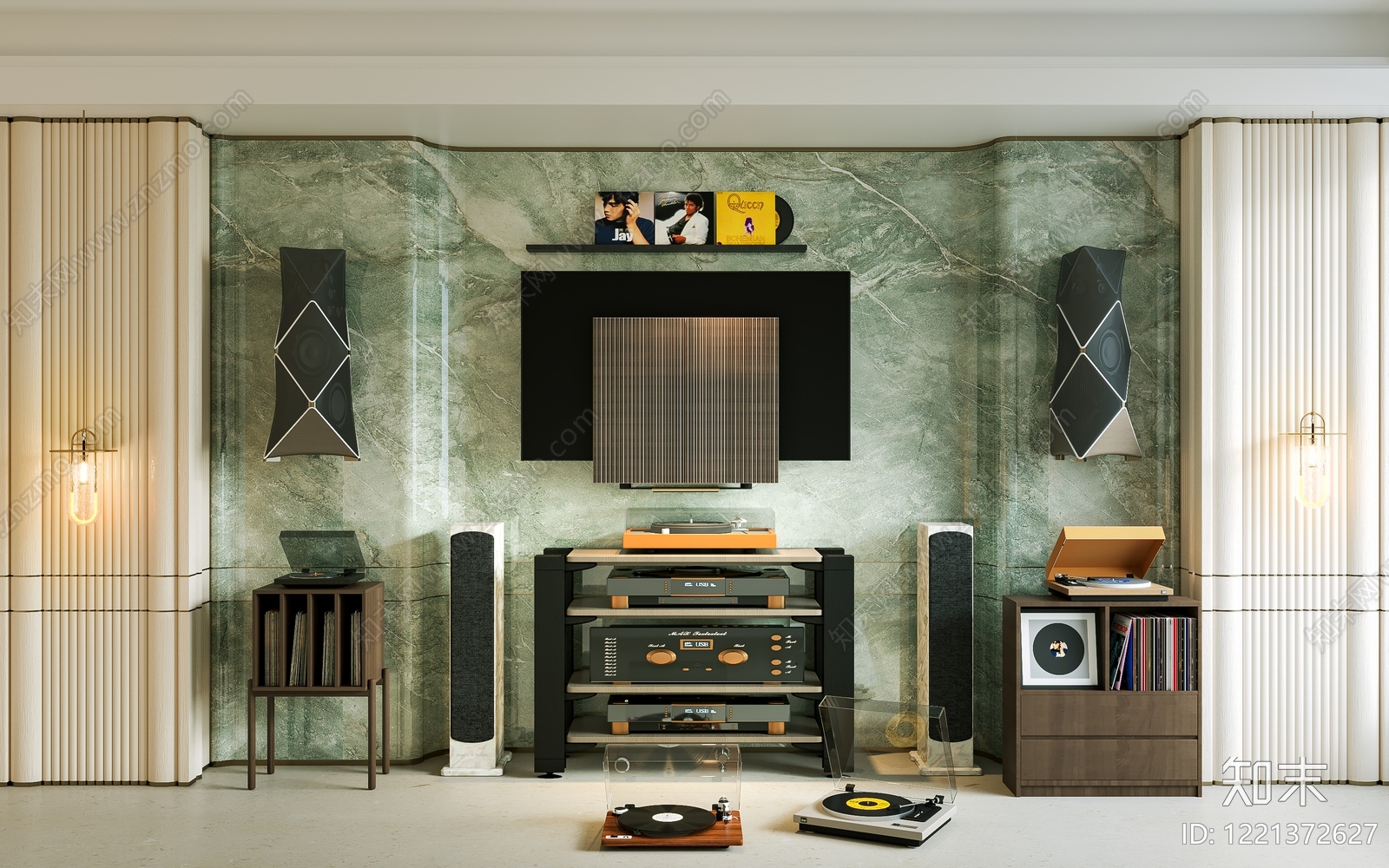 意式舞台音响3D模型渲染效果图