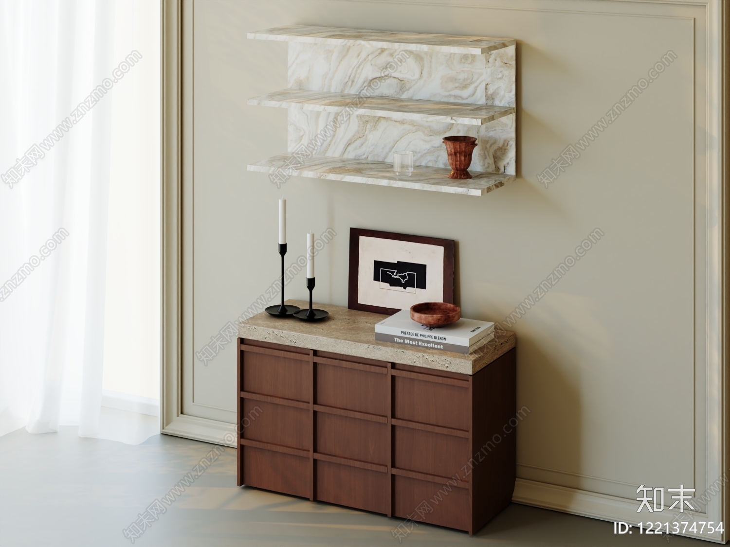 现代简约斗柜3D模型下载【ID:1221374754】