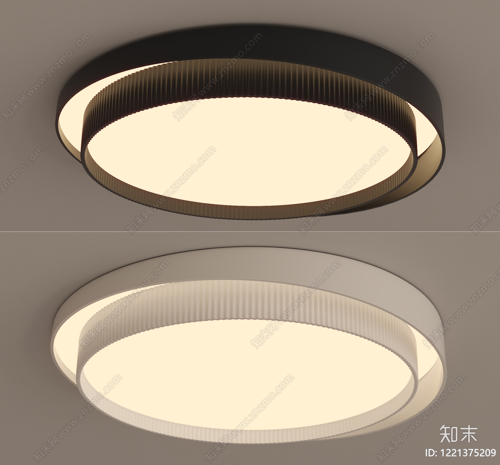 极简儿童房吸顶灯3D模型渲染效果图