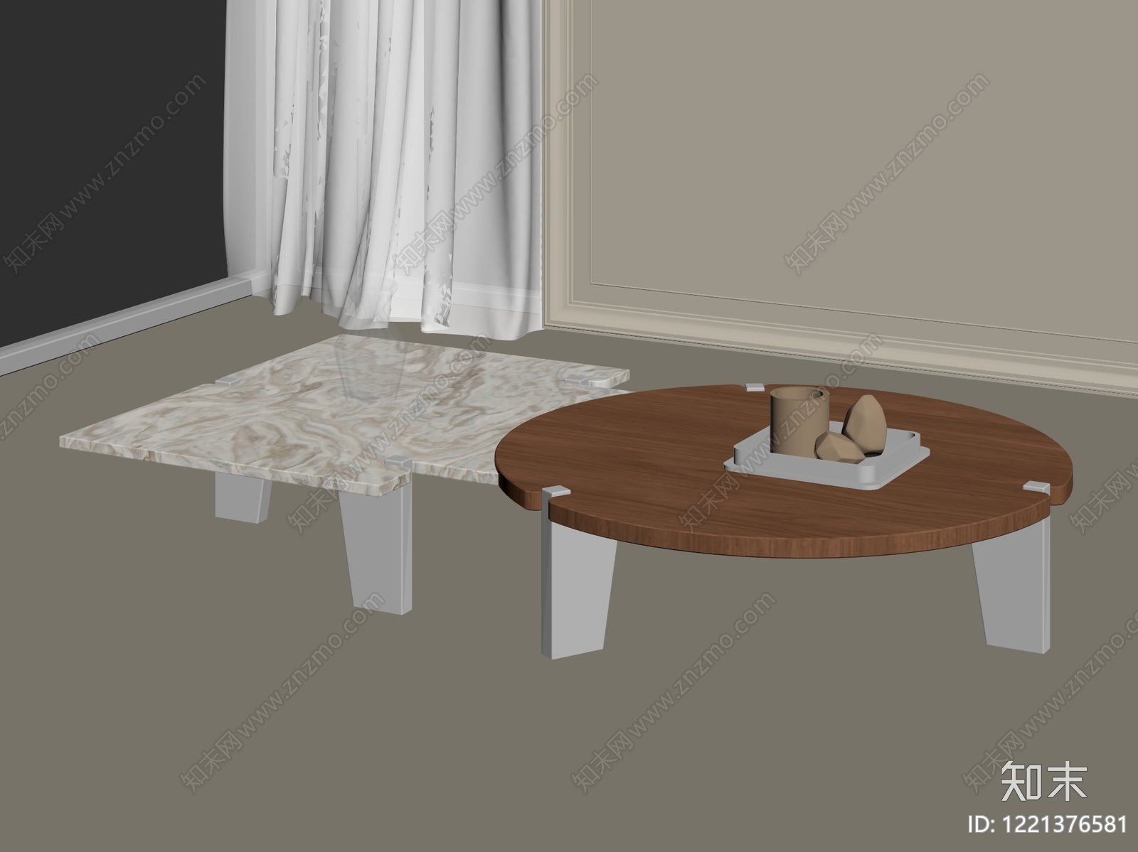 极简茶几3D模型下载【ID:1221376581】