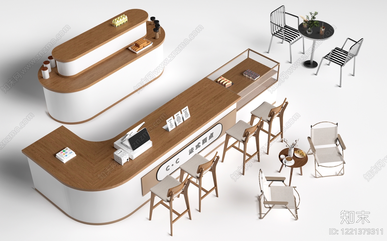 北欧风甜品面包店3D模型下载【ID:1221379311】
