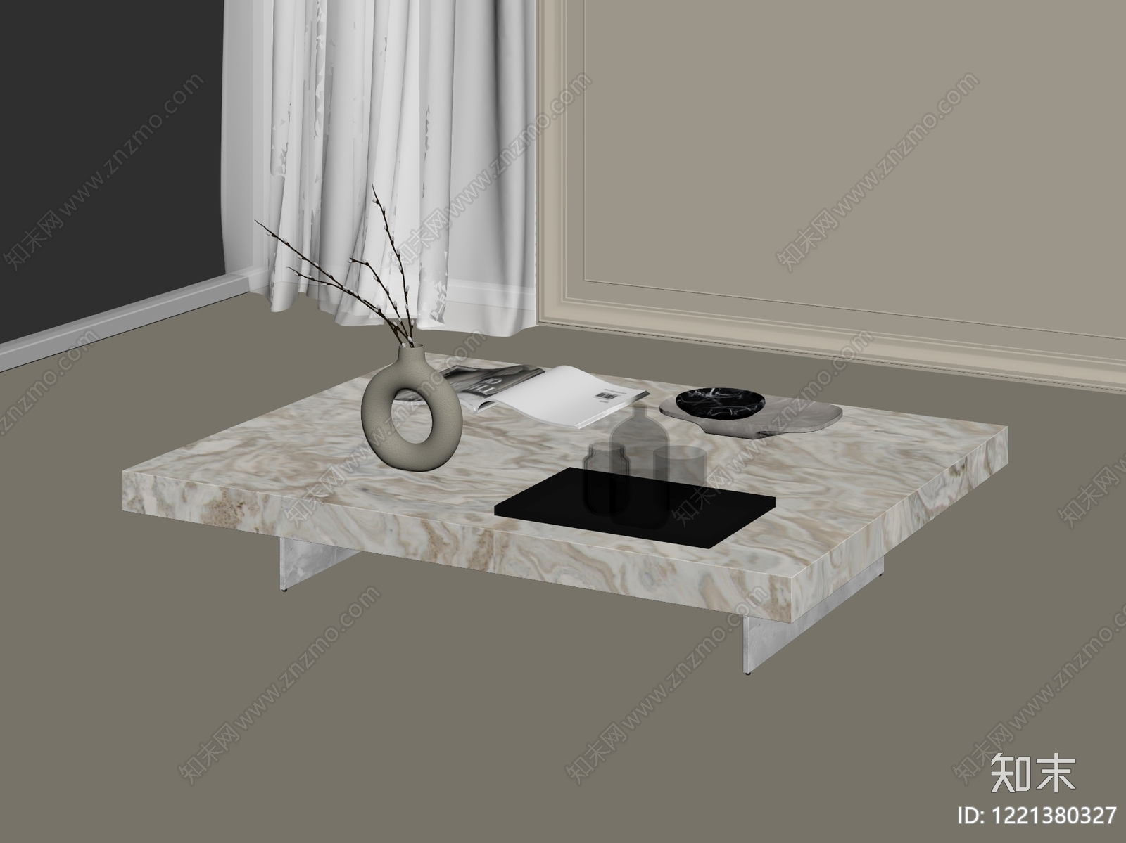 极简茶几3D模型下载【ID:1221380327】