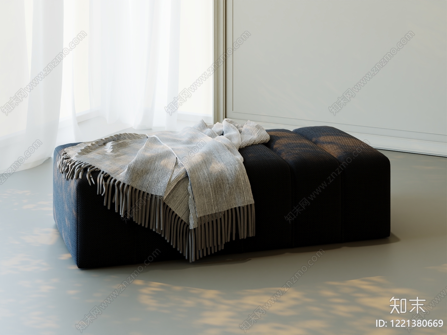 极简沙发凳SU模型下载【ID:1221380669】