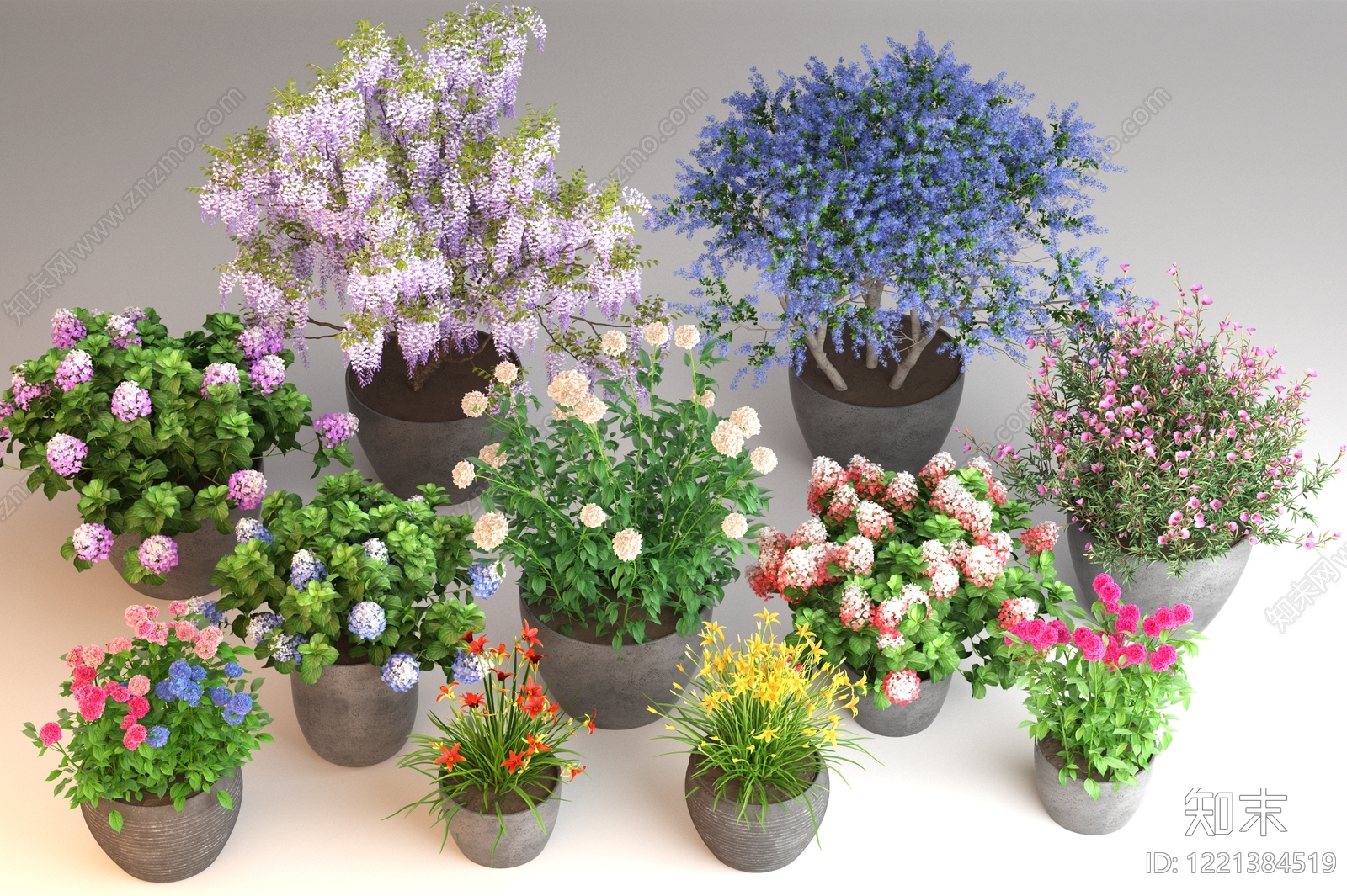 北欧盆栽3D模型下载【ID:1221384519】