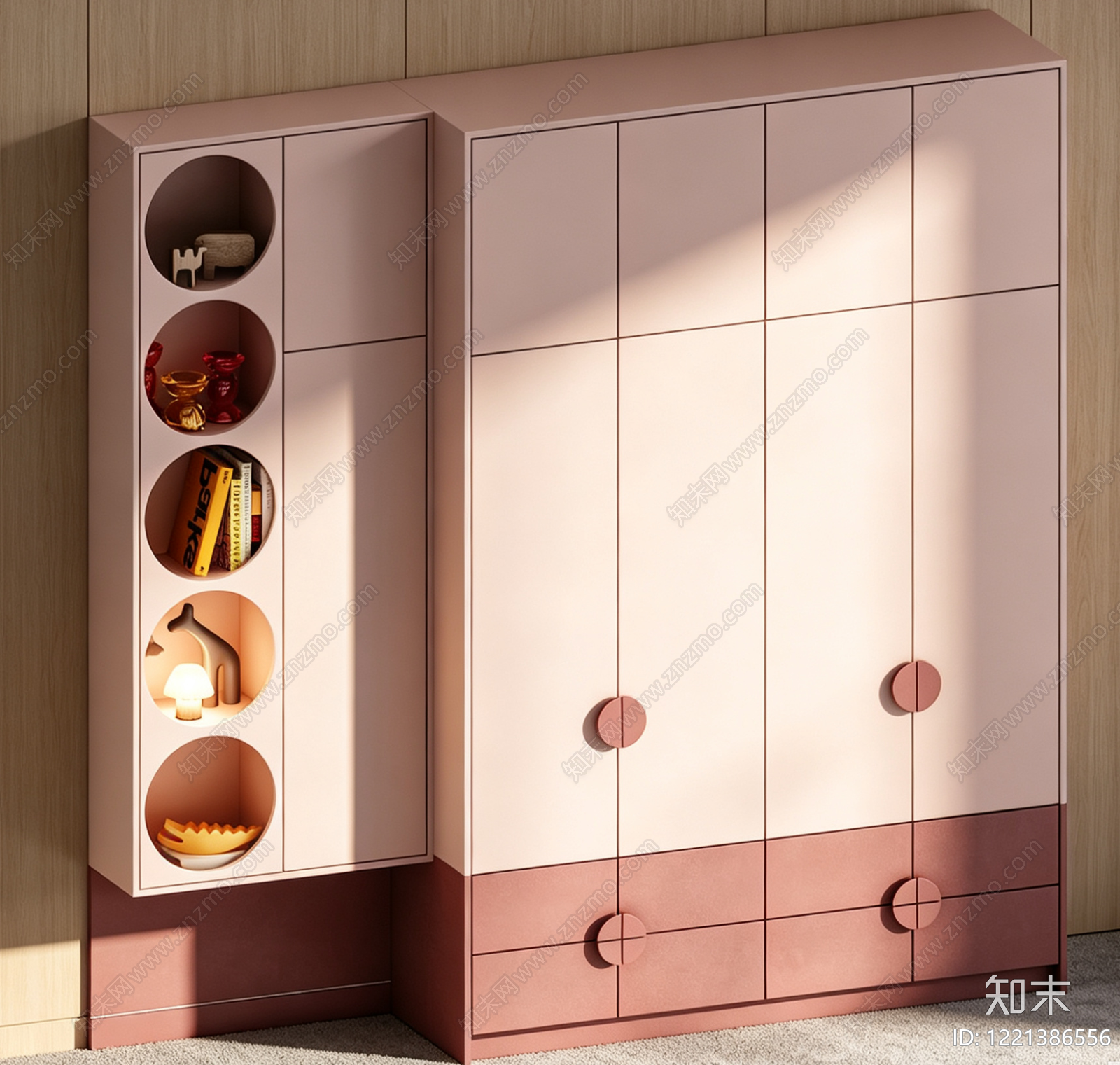 现代简约衣柜3D模型下载【ID:1221386556】