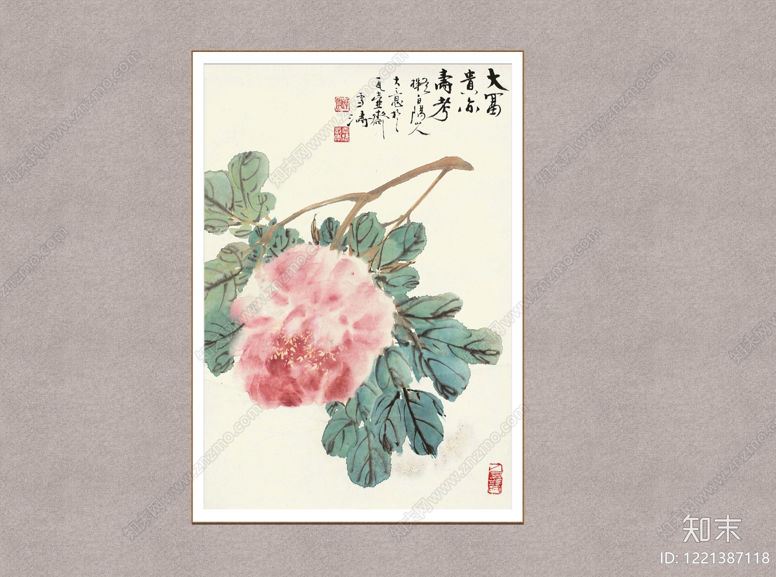 中式挂画SU模型下载【ID:1221387118】