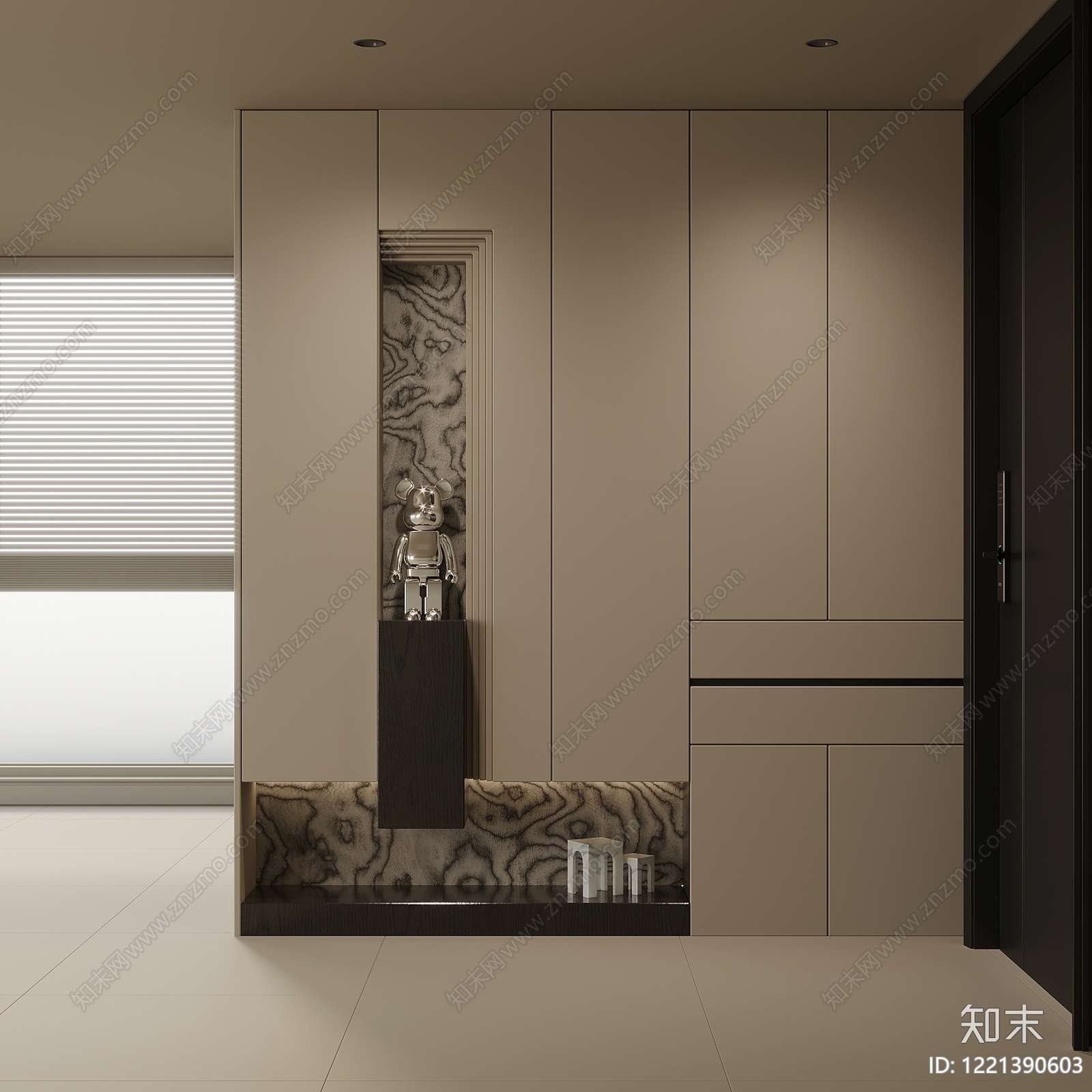 现代鞋柜SU模型下载【ID:1221390603】