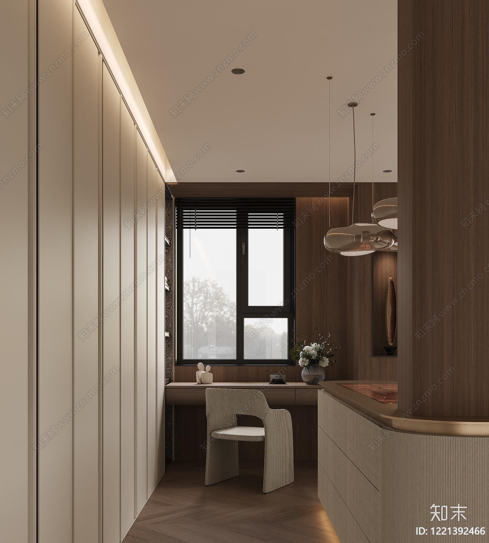 现代简约书房3D模型下载【ID:1221392466】