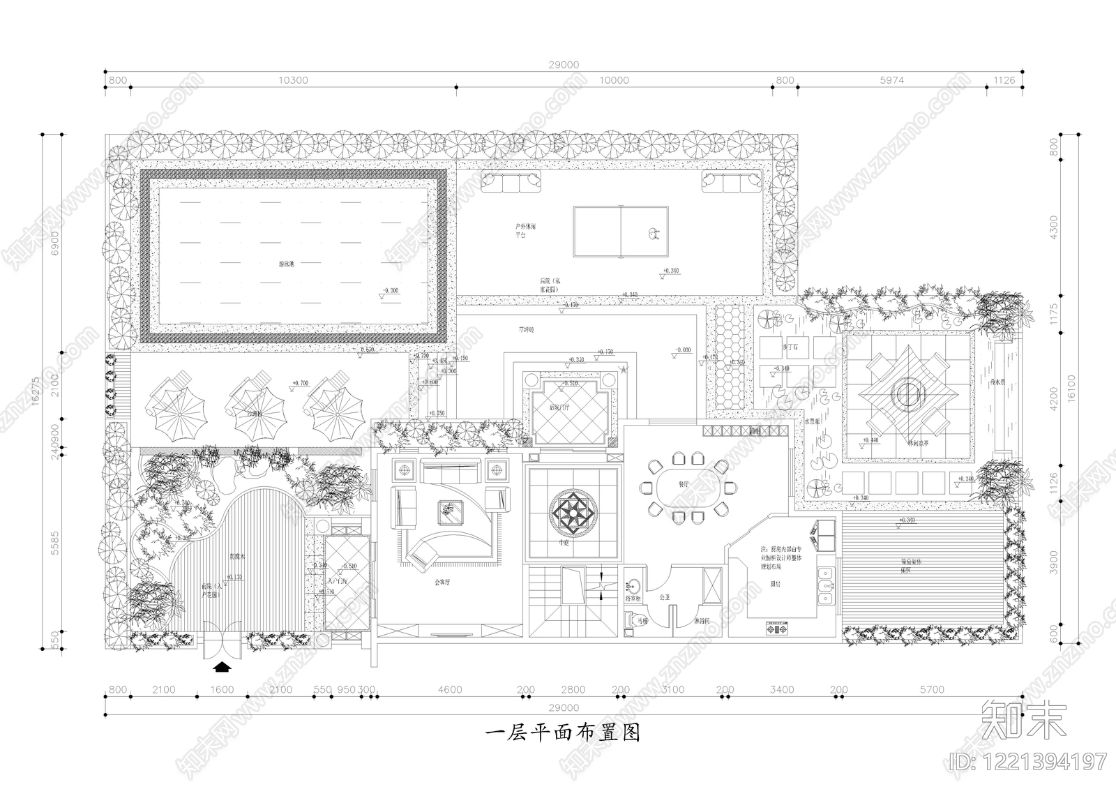 庭院cad施工图下载【ID:1221394197】