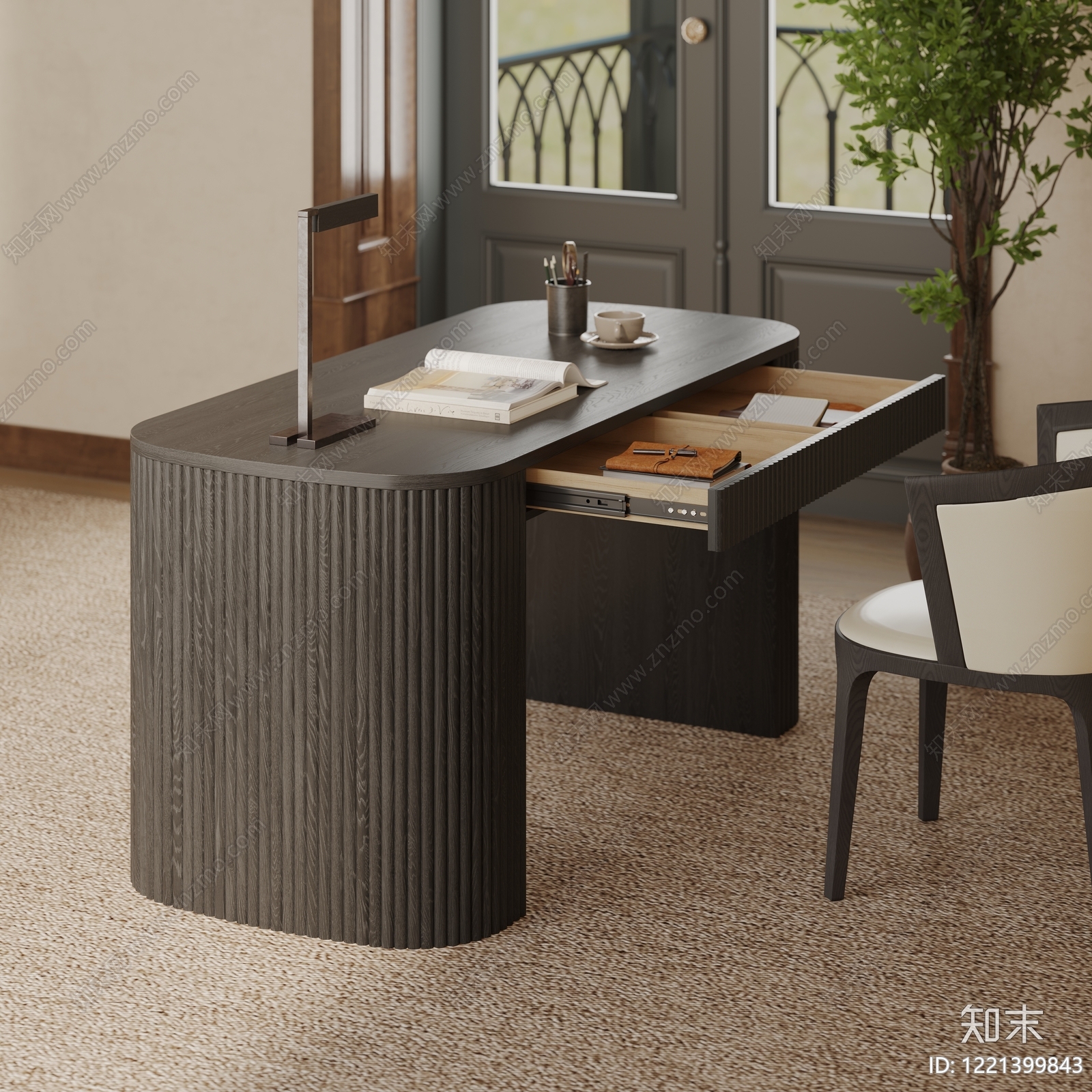 意式极简书桌3D模型下载【ID:1221399843】