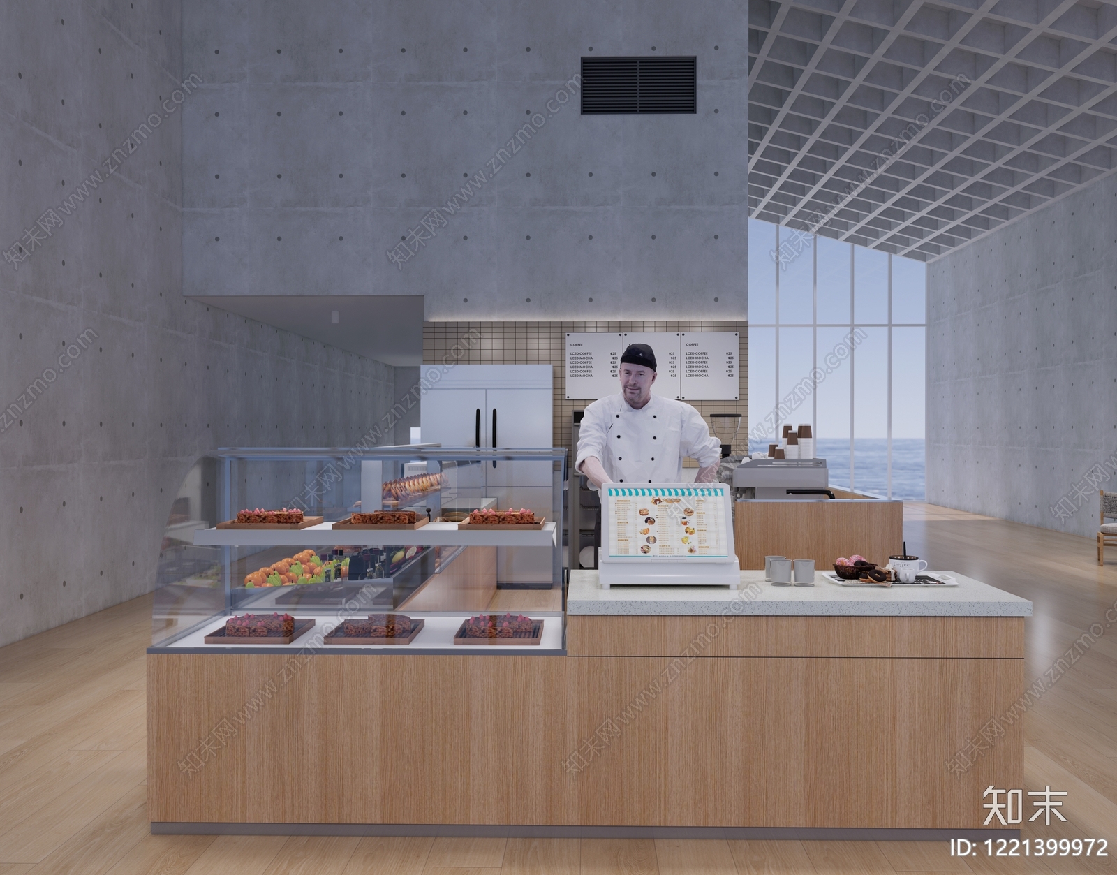 极简主义甜品面包店SU模型下载【ID:1221399972】