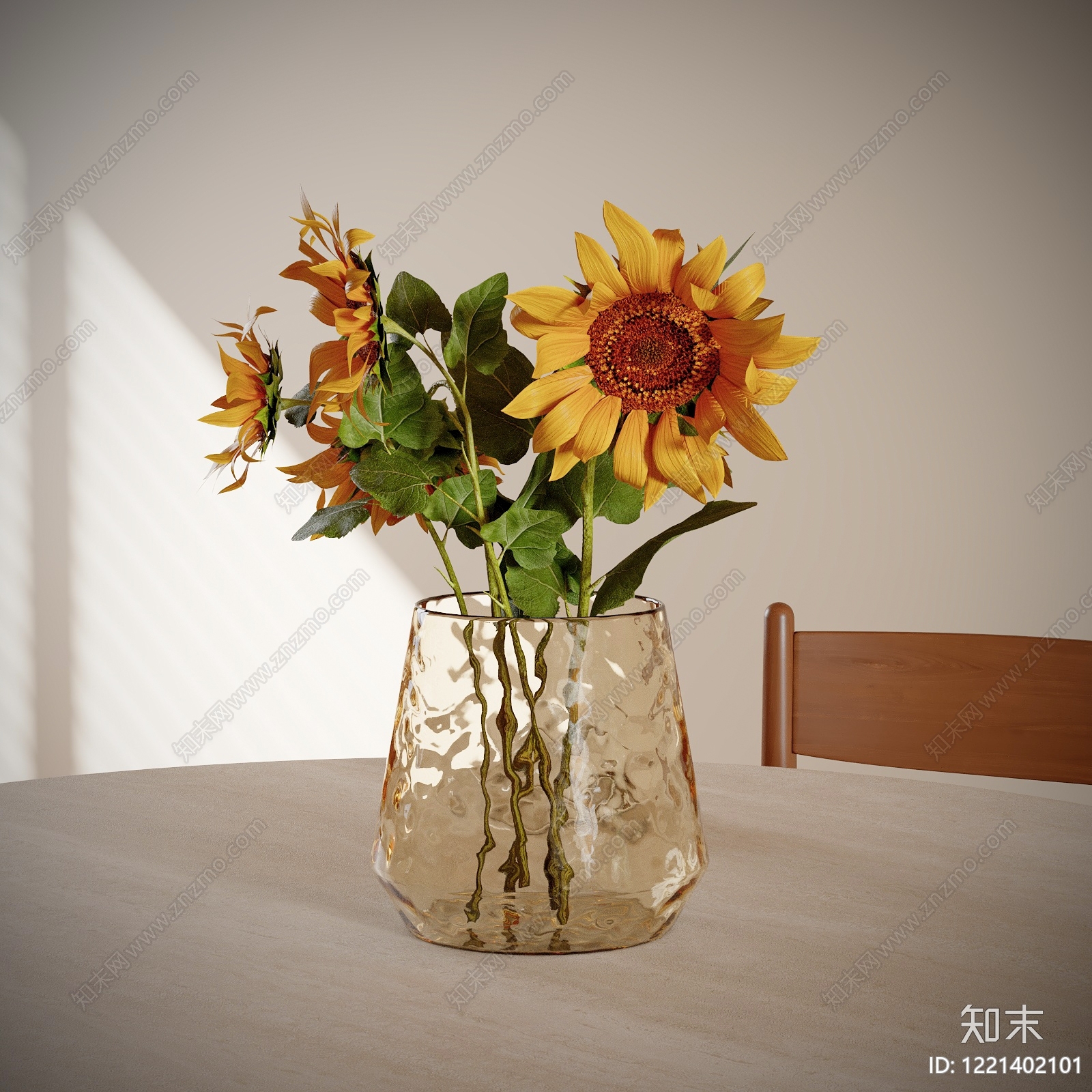 奶油风花艺3D模型下载【ID:1221402101】