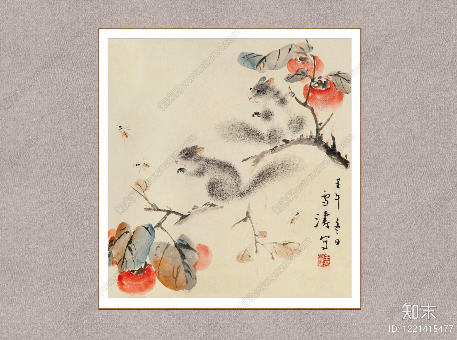 新中式挂画SU模型草图
