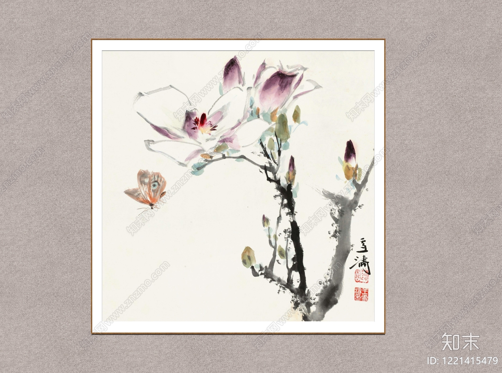 中式挂画SU模型草图