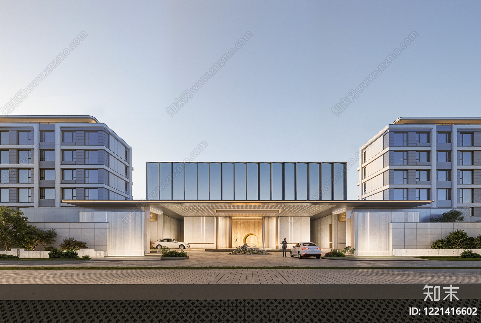 新中式小区建筑SU模型下载【ID:1221416602】