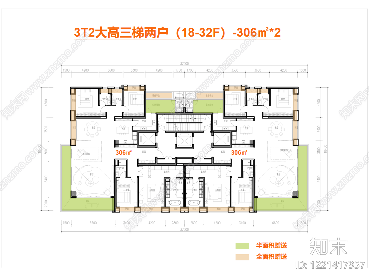 高层住宅cad施工图下载【ID:1221417957】