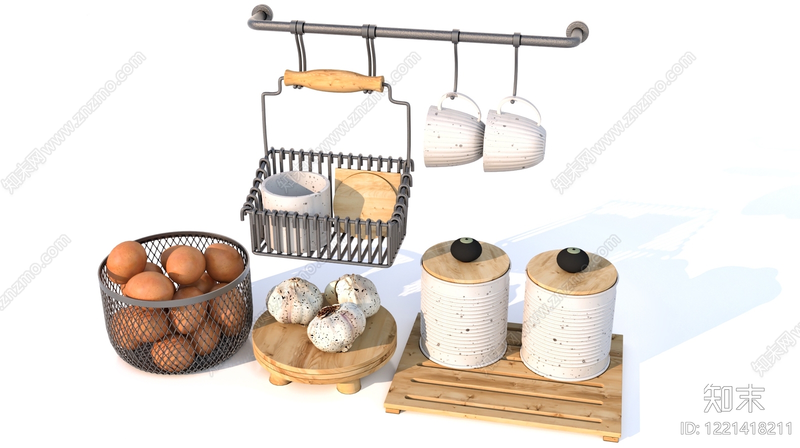 北欧厨房用品3D模型渲染效果图