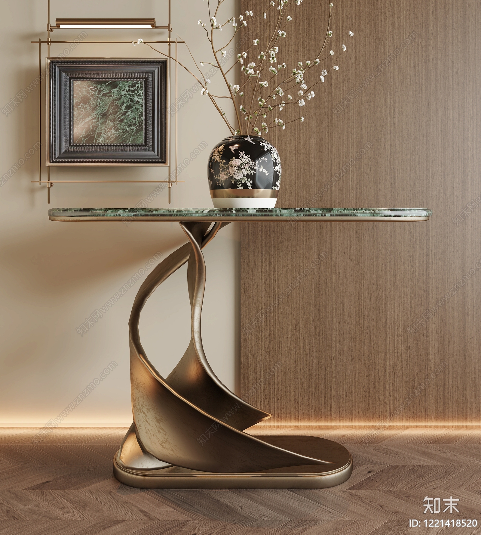 意式轻奢条案3D模型下载【ID:1221418520】