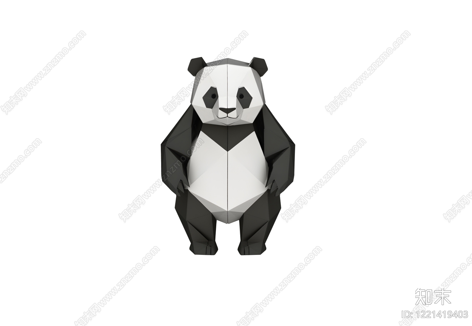 低多边形风格雕塑摆件SU模型下载【ID:1221419403】