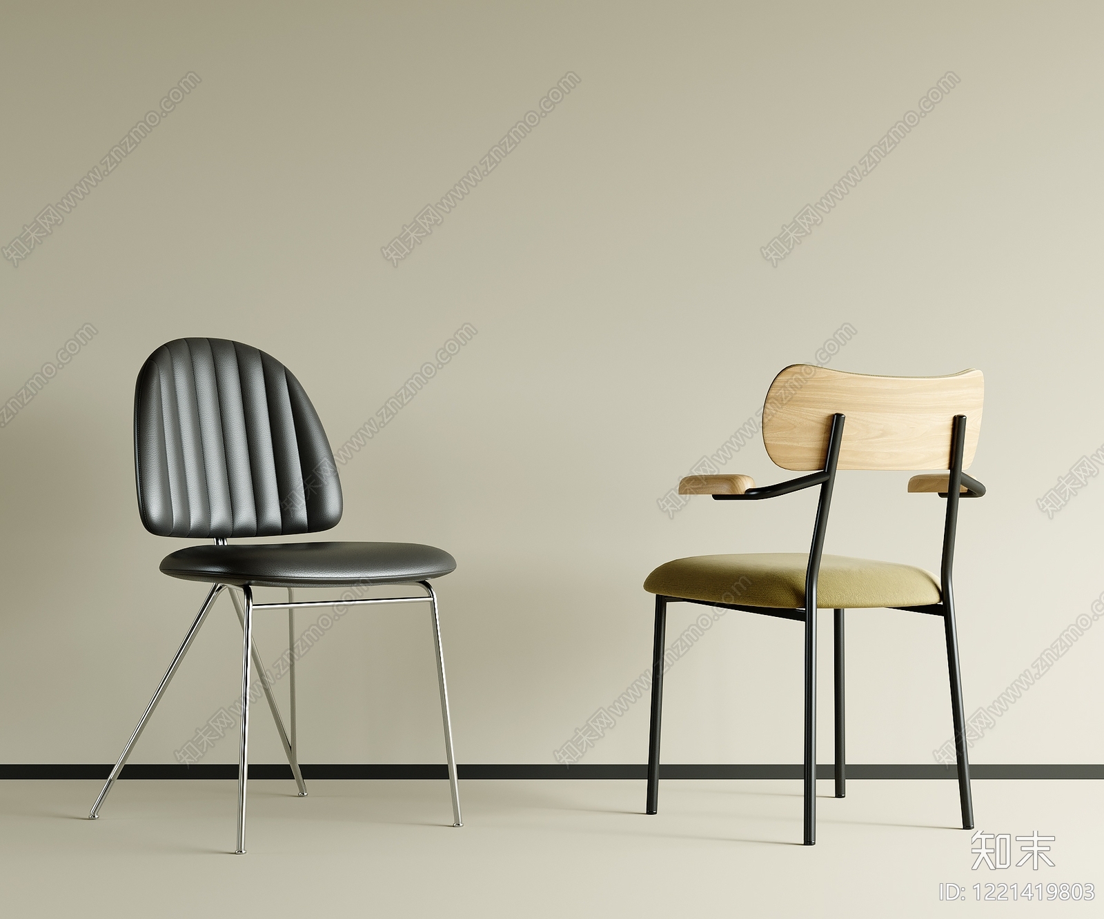 北欧餐椅3D模型下载【ID:1221419803】